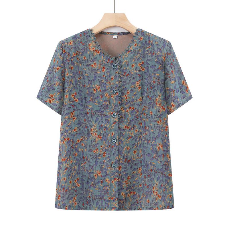 Yalu Women's Short-Sleeved Summer Shirt for Elderly