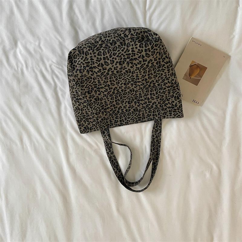 Borsa Tote Stampa Leopardo Grande Capacità Borsa a Spalla Casual Borsa a Mano Quotidiana per Donne