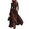 2025 Women's Retro Corduroy High Waist Flare Skirt & Solid Base Layer Top - Spring/Autumn