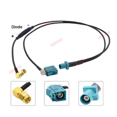 Fakra Z To SMA Male Y Type Splitter Cable With Diode RG174 Pigtail Car Navigation GPS Antenna Extension Cable for Android Device