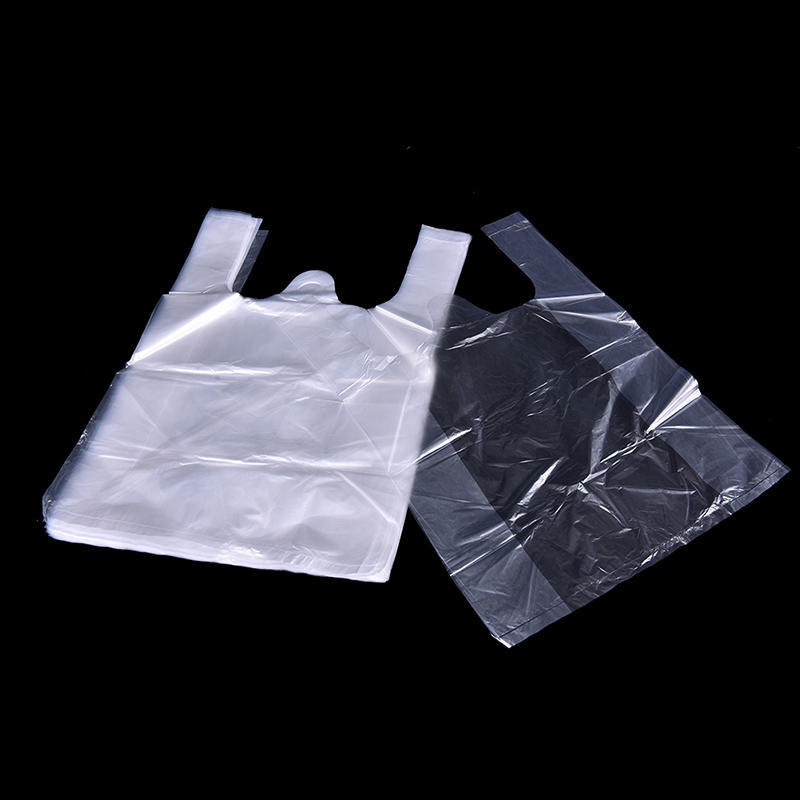 55Pcs 24*32Cm Plastic T-Shirt Retail Shopping Supermarket Bags Handles Packaging,