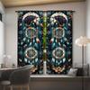 2-Piece Southwest Tribal Horse Dreamcatcher Pattern Curtains - Modern Polyester Pongee Semi-Sheer Window Drapes for Living Room