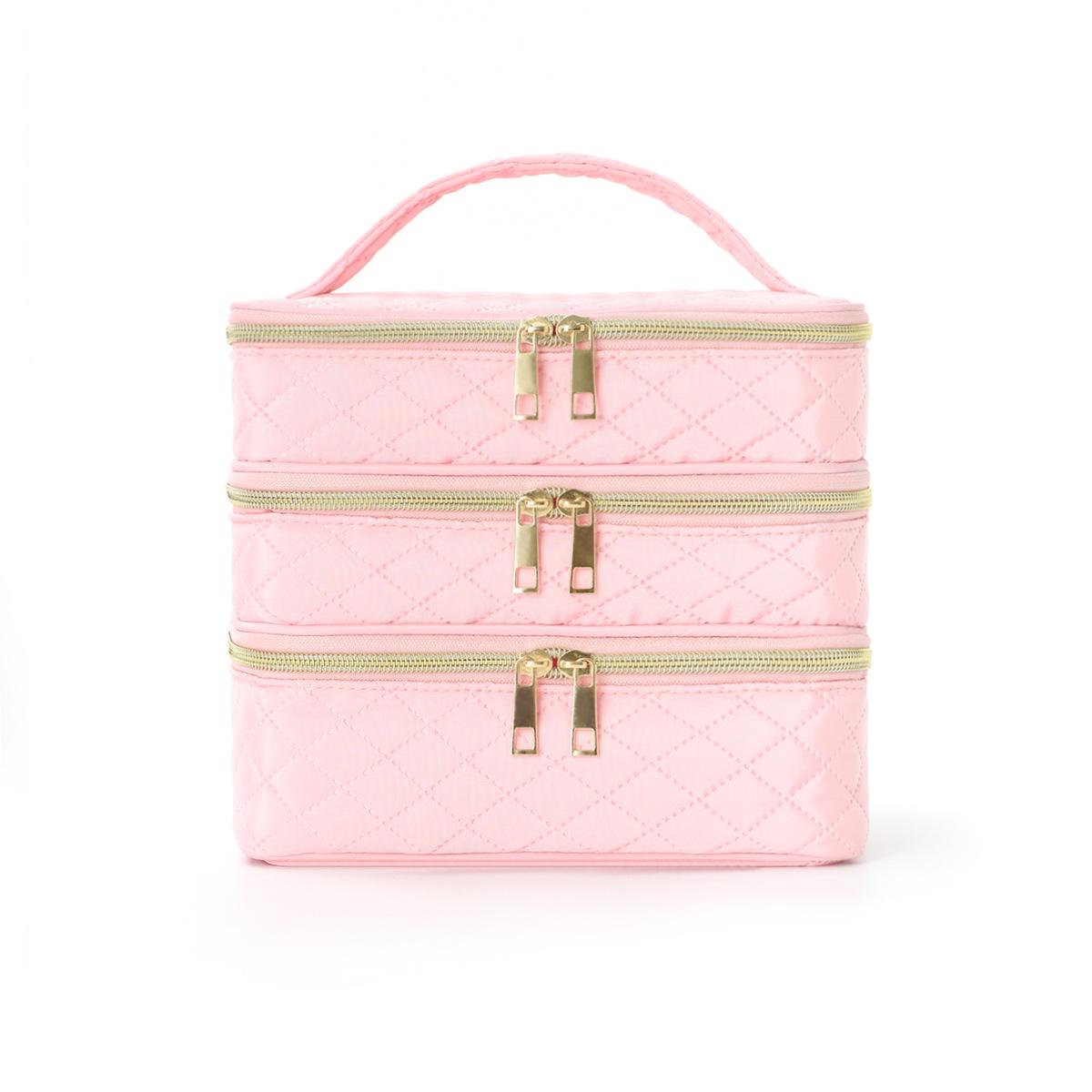 

Cross-Border Three-Layer Makeup Bag: Spacious, Tall, Portable Travel Handbag for High-Value Cosmetics