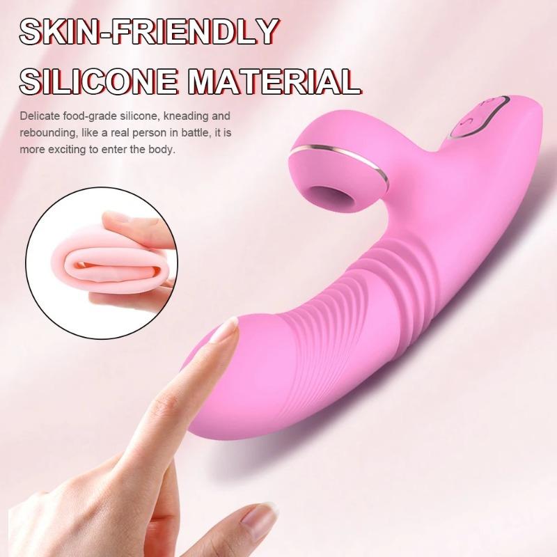 Powerful Telescopic Rabbit Vibrator with Sucking Heating G-Spot Stimulate  Famale Erotic Gadgets Vibration Massagers In Girls
