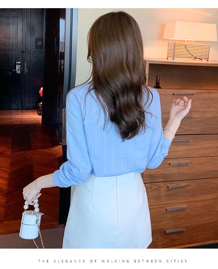 Cămașă de damă cu mâneci lungi, brodată, din bumbac pur - Primăvară & Toamnă 2024 Stil OL Casual Alb