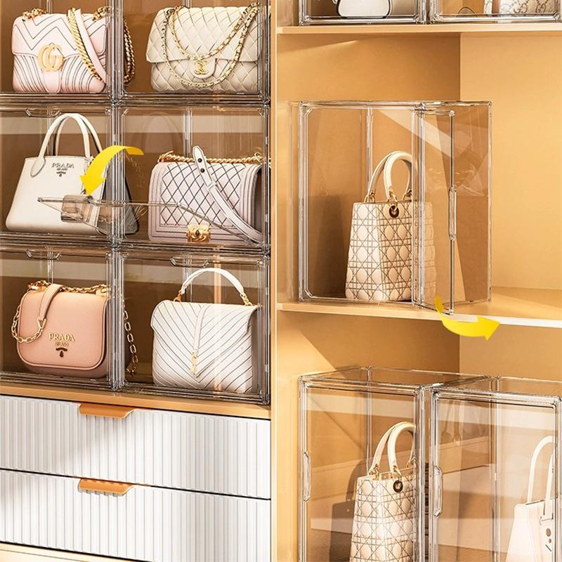 Lüks Şeffaf Toz Geçirmez Çanta Sergileme ve Saklama Kutusu