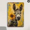 Vintage Metal Poster Donkey Wall Art Decor for Bar Cafe Garage