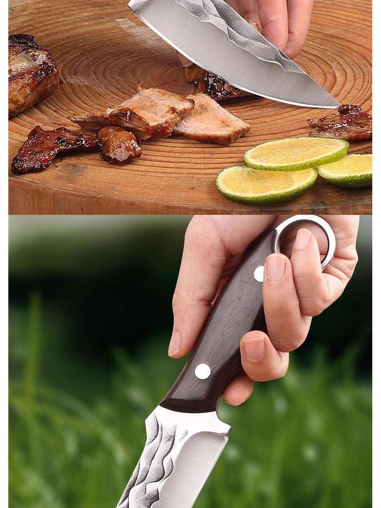 Mongolian Multifunctional Outdoor Knife: High-Hardness Boning & Meat Cutting Tool for Wilderness, Household, and Fruit Use.