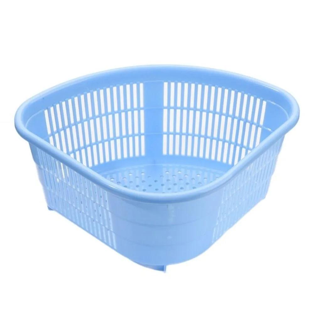 

Contrasting Colors Drain Strainer Basket Kitchen Household Space Saving Triangular Sink Drain Basket Durable синій