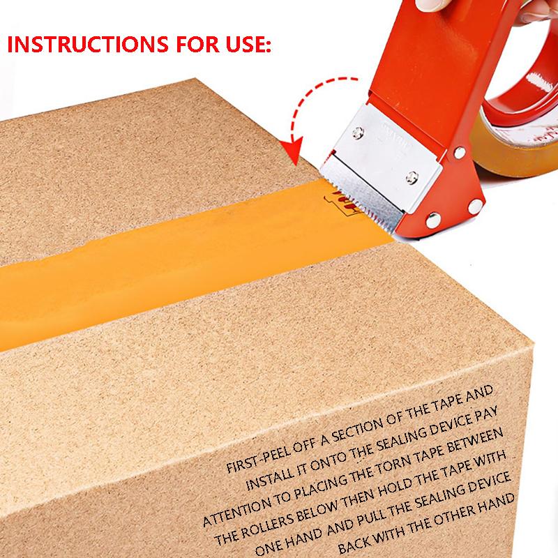 Kreativní držák pásky na papírové krabice, průhledná řezačka pásky, kovové uzavírací zařízení, 6cm silná žehlička, ruční nástroj, uzavírací balicí stroj