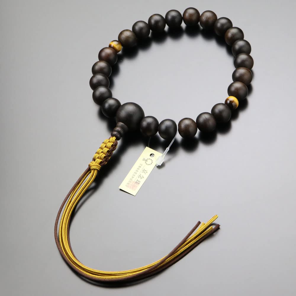 Special Jodo Shinshu Buddhist Prayer Beads for 22 Matte Tiger Eye with Cord Tassel Buddhist Prayer Kyoto Prayer Buddhist Altar Memorial Buddhist