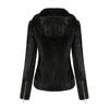 Veste en cuir à capuche automne et hiver pour femme avec capuche amovible et veste en cuir velours coupe slim