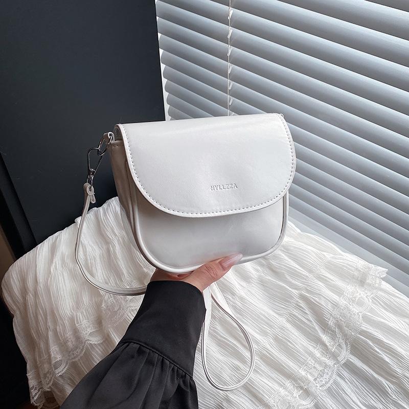 

Korean Retro Crossbody Saddle Bags for Women Versatile Lightweight Ladies Pu Shoulder Bag Simple Solid Color Girls Handbag Purse бежевый