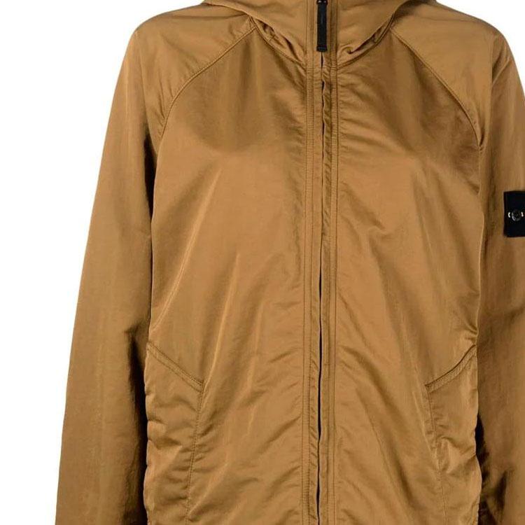 Stone Island Ss23 Solid Color Label Zip Hooded Jacket Men Jacket Bark-Yellow 781540130-V0098