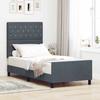 Box Spring Bed with Headboard Dark Grey 100 X 200 Cm Velvet