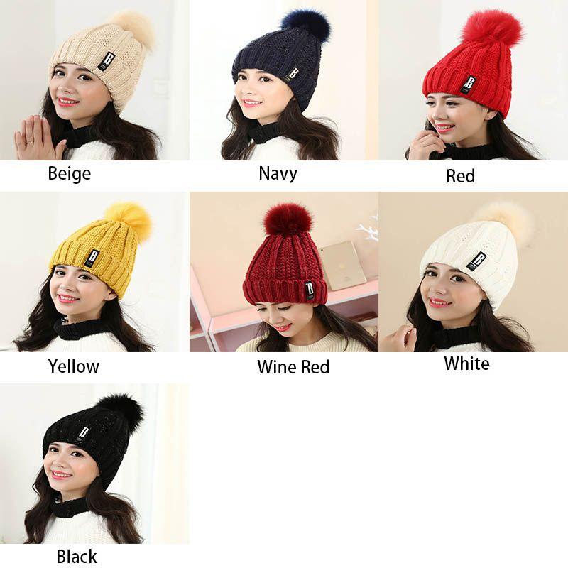 Luxurious Winter Fashion Knitted Hat Charm Women Adjustable Warm Woolen Hats For Cold Weather