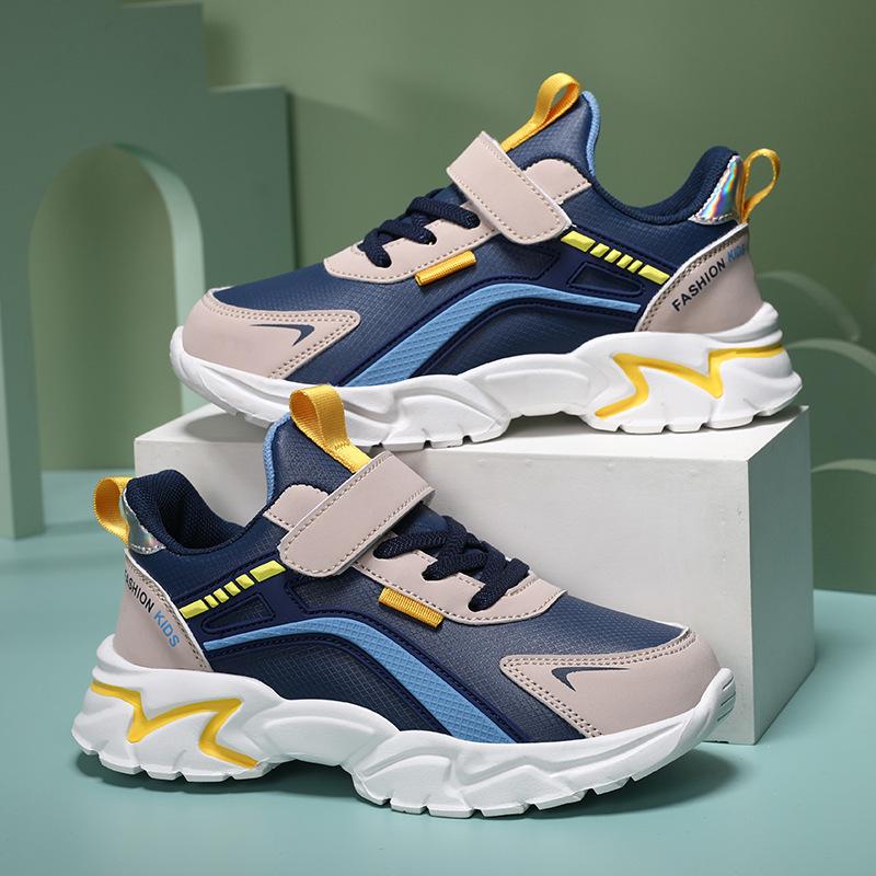 850 girls shoes 2025 spring new medium and large boys leather running shoes lightweight soft sole children's sports shoes