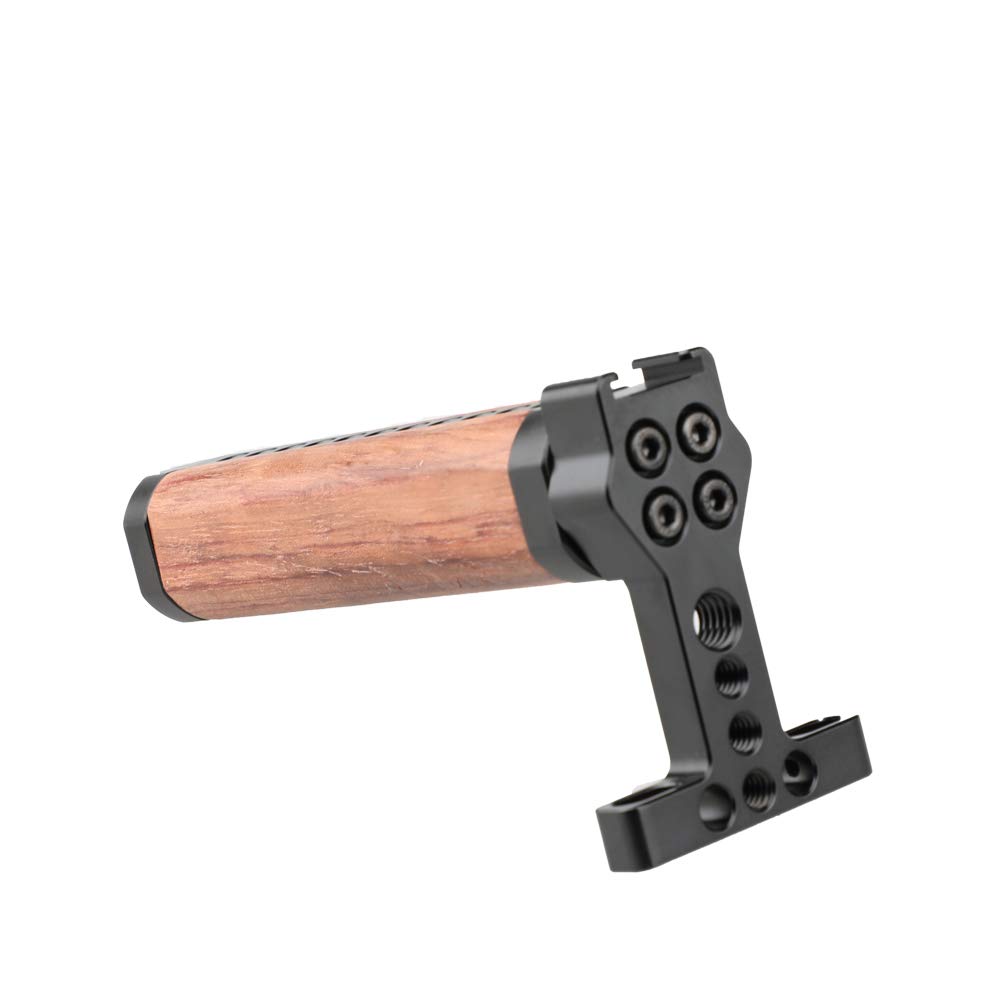 CAMVATE Cheese Handle Top Handle, Natural Wood Grip with 1/4" & 3/8" Screw Holes, Photography Aid, Compatible with GH5 and 5D Mark III Cages