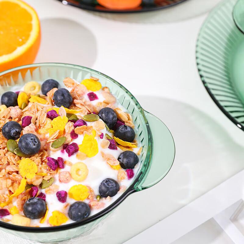 LOVWISH Nordic Dark Green Glass Dinnerware Set