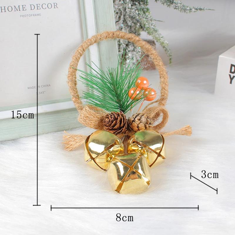 1-10PCS Christmas Bell Ornaments with Bows  Hanging Decor for Mall Window Display DIY Festive Party Supplies Holiday Decorations