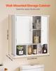 Bathroom Wall Cabinet, 2 Doors & Adjustable Shelf, Over the Toilet Storage Medicine Cabinet Wall Mounted, Hanging Organizer with Shelves & Open