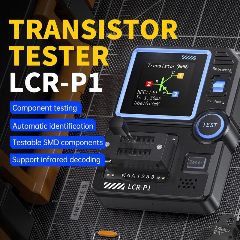 LCRP1 Transistor Tester Diode Triode Transistor Capacitance Meter Resistance LCRESR Meter Multifunctional Tester Tool