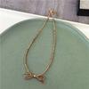 Delicate Beaded Choker Necklace with Bowknot Pendant Stylish Collar Necklaces Adjustable Chain  for Women and Girls