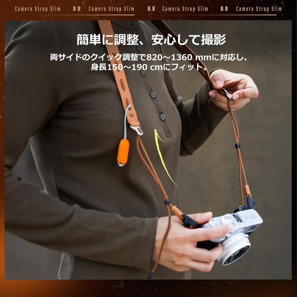 PGYTECH Slim Vintage Series Camera 30kg Weight Adjustable Easy To Attach and Neck Quick Release System Strap, Capacity, Length, Lightweight, Flexible,