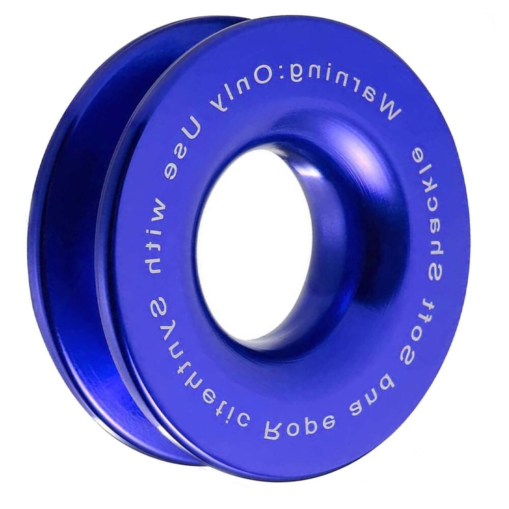 Heavy Duty Recovery Ring Snatch Block Pulley W/ Soft Shackle Tow Winch Rope