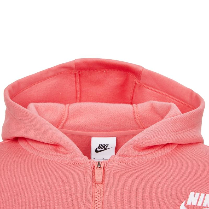 Nike Solid Color Logo Embroidered Zip Hoodie Jacket Kids Hoodie Pink DC7118-603
