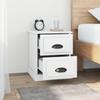 Table de chevet - Maison Exclusive - Blanc - 2 tiroirs - Bois d'ingénierie 39x39x47,5 cm