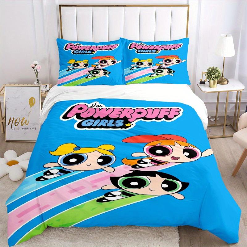 3pcs Blossom Bubbles Buttercup Printed Quilt Set - Includes 1 Quilt Cover and 2 Pillowcases, Machine Washable - Suitable for All Seasons.F002