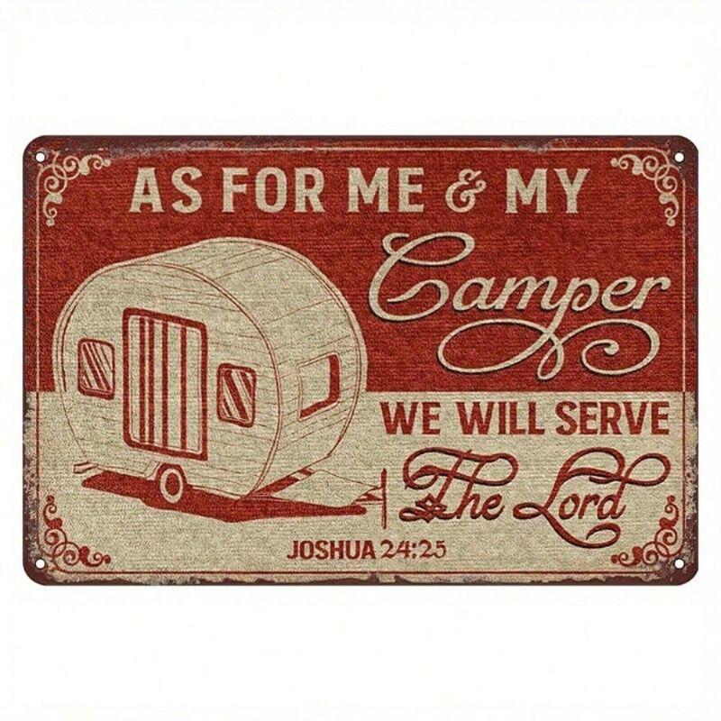 Vintage Metal Sign Wall Art, Camping Decor for Home Garage RV