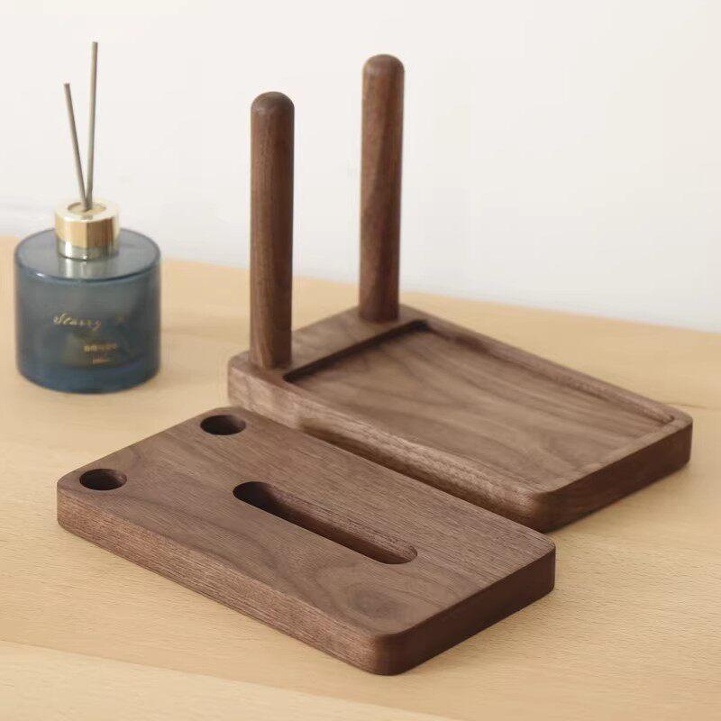 BRSolid Wood Desktop Tissue Box Home Living Room Storage Container Double-layer Storage Rack Napkin Holder Toilet Paper HolderEY