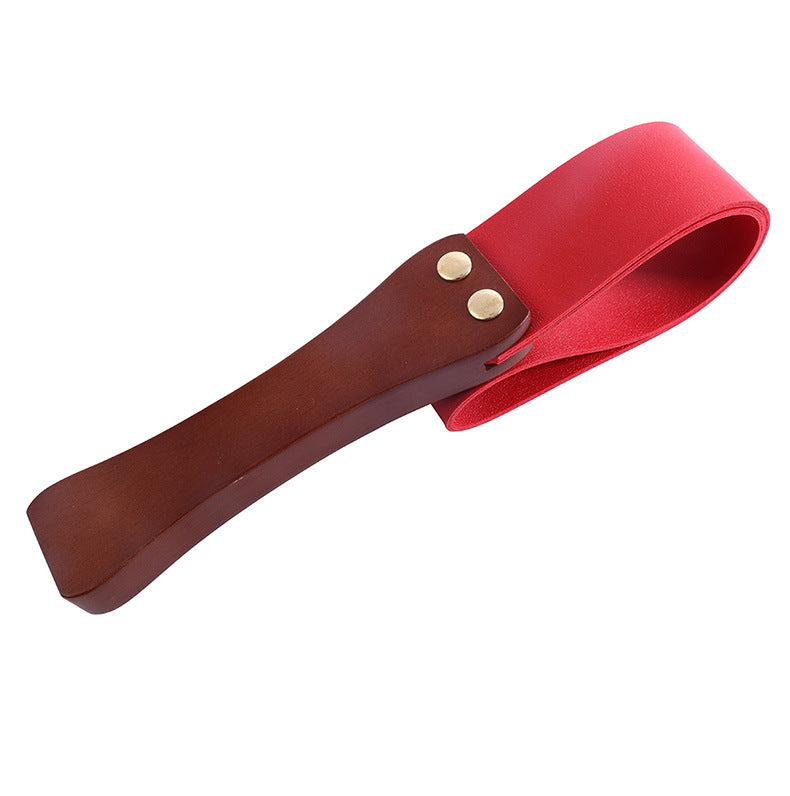 Handle Female Training Tool Butt Beating Horsewhip Pu Leather Racket Red Black Belts