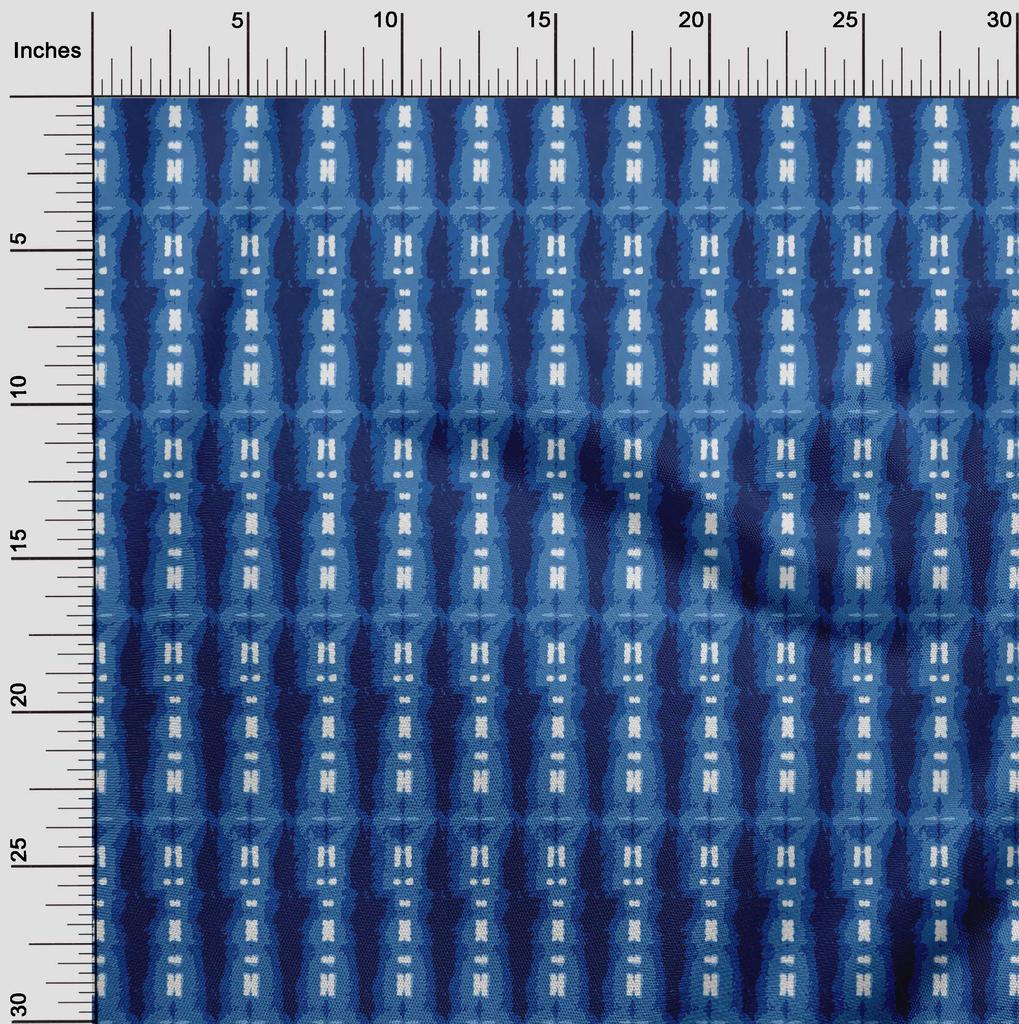 oneOone Cotton Poplin Navy Blue Fabric Stripe Shibori Sewing Material Print Fabric By The Yard 42 Inch