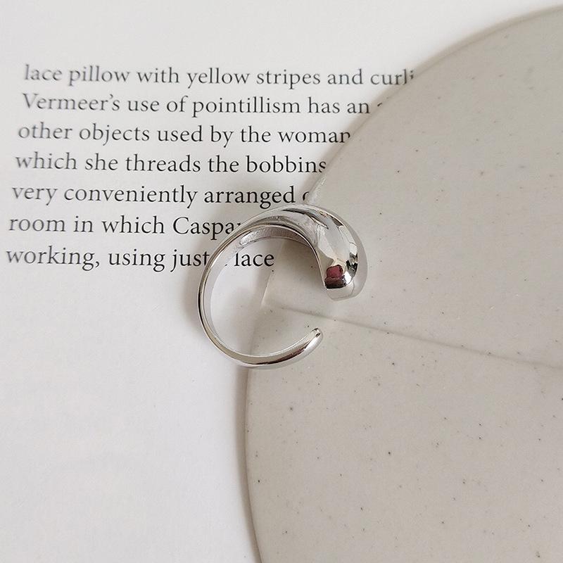 

S925 Sterling Premium Silver Ring With Adjustable Size And Irregular Geometric Appeal Women For StyleI