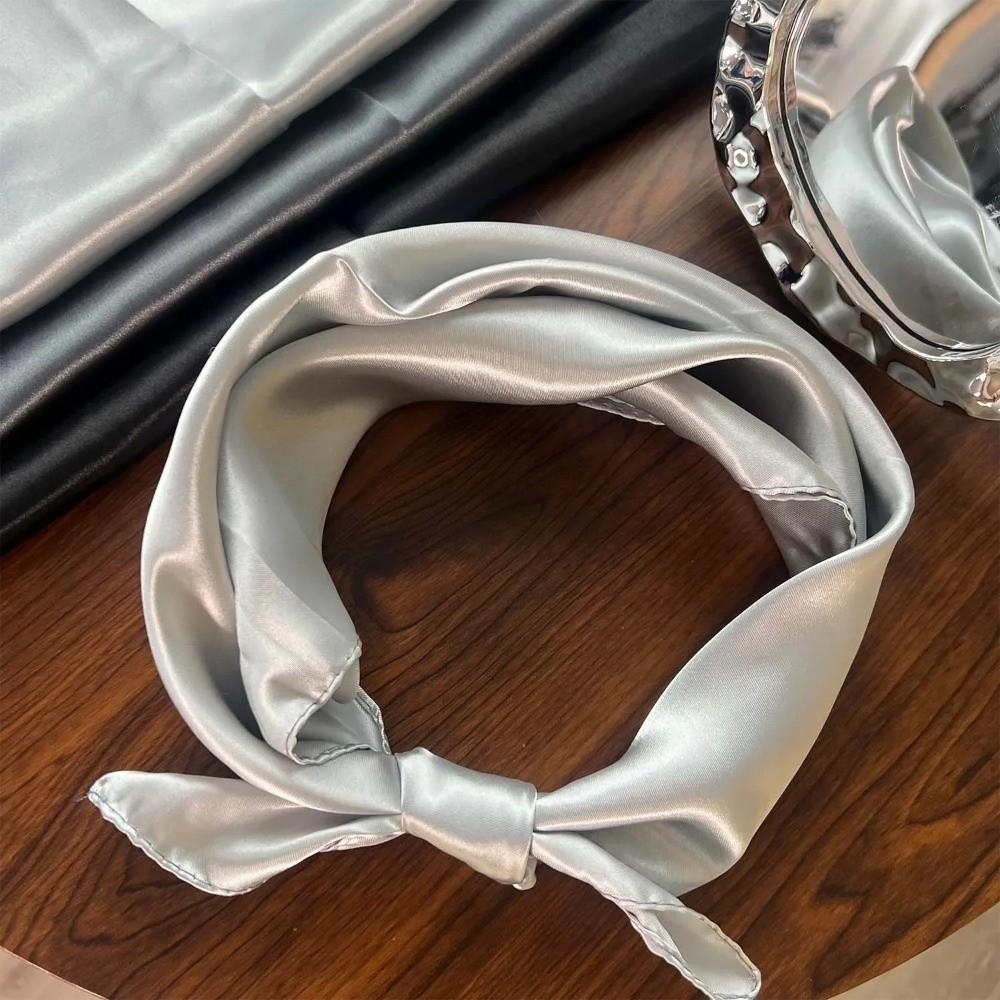 PU Leather Headscarf Hat Bling Bling Hip-hop Kerchief Retro Women Headband Bandana Scarf