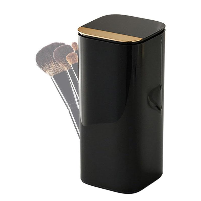 Automatic Lifting Makeup Brushes Holder 4 Slots Makeup Brush Organizer Desktop Makeup Tool Lipstick Eyebrow Pen Holder Container