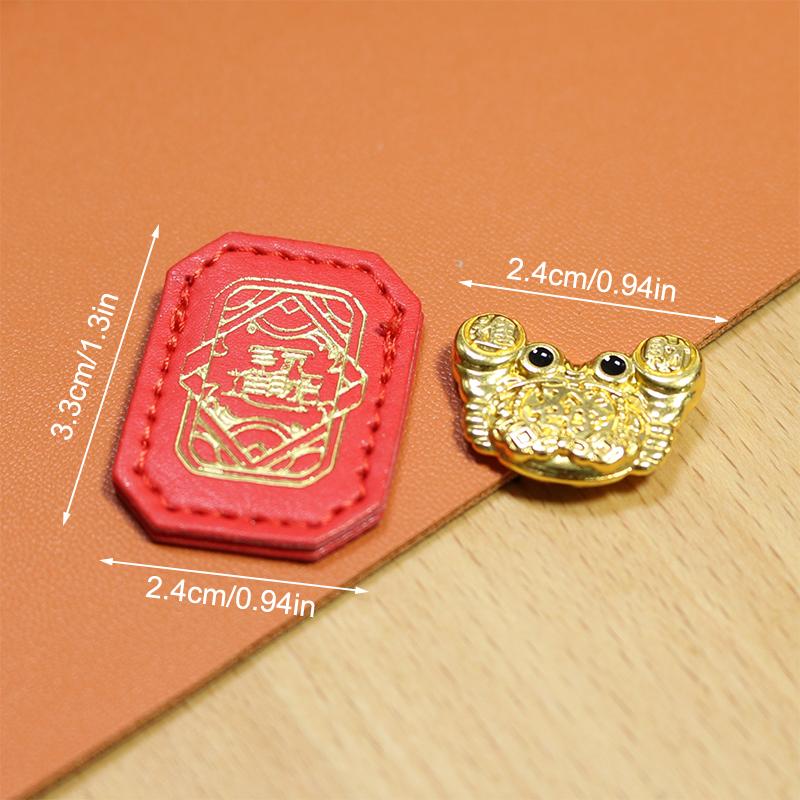 Fengshui Lucky Crab Wallet Charm Money-Biting Crab Ornaments Decor With "Daily Wealth" For Longevity Financial Stability