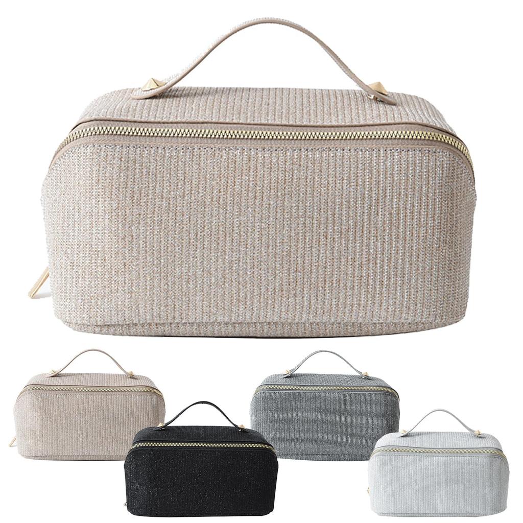 Aylashine Makeup Pouch, Cosmetic Bag, Large Capacity, Sparkling Cosmetic Bag, Fashionable, Popular, with Handle, Portable Storage, for Daily Use & Tra