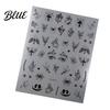 5D Embossed Nail Decals Halloween Art Stickers Skull Pumpkin Ghost Spooky Stickers Decals Waterproof Self Adhesive Manicure Decoration Decorative