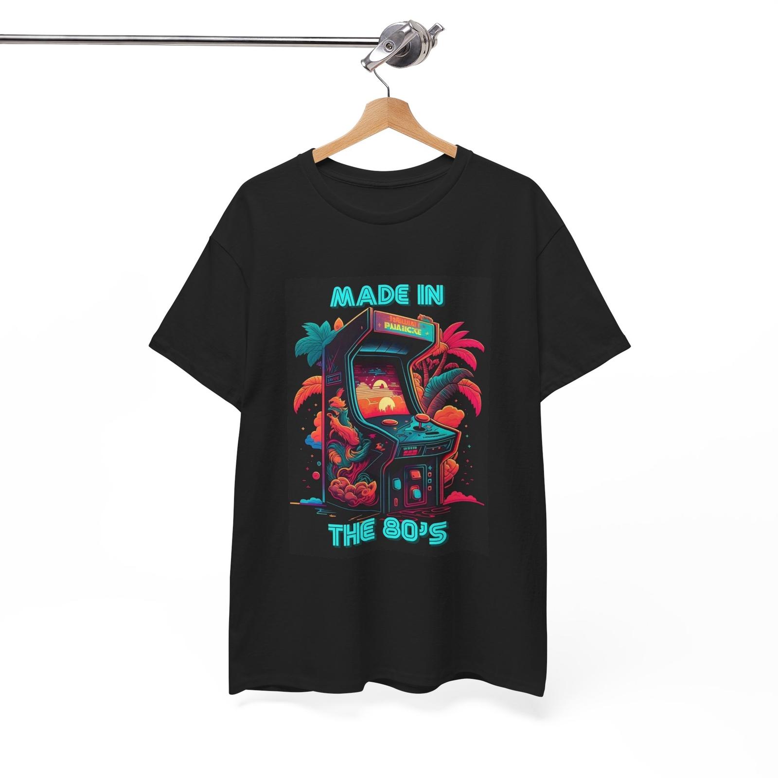 Made In The 80s Tshirt Vintage Arcade Gaming Neon Unisex Heavy Cotton Tee XXXL