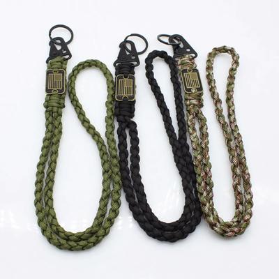 Custom Outdoor Handmade Woven Long Keyring Lanyard Braided Strap Hanger Outdoor Camping Accessories