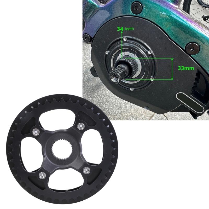 Middle Motor Chain Wheel Chainring 42T Sprocket Aluminum Alloy Chainring Electric Bicycles Chainwheel with Cover Enduring