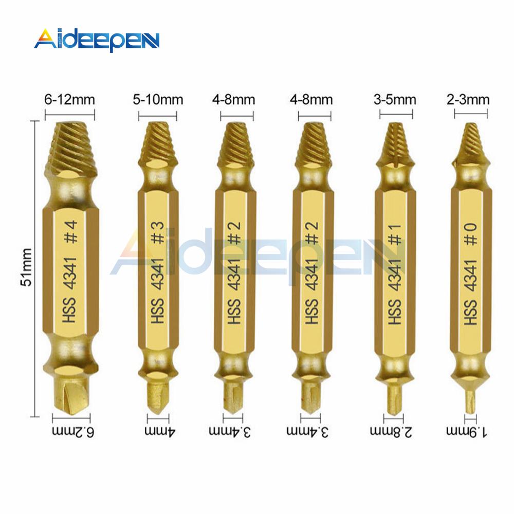 6pcs Damaged Screw Extractor Drill Bit Set Easily Take Out Broken Screw Bolt Remover Stripped Screws Extractor Demolition Tools