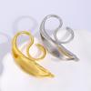 Exaggerated Irregular Leaf Shaped Metal Ring Punk Vintage Large Open Jewelry for Women 2024 Luxury Design New Year Gift