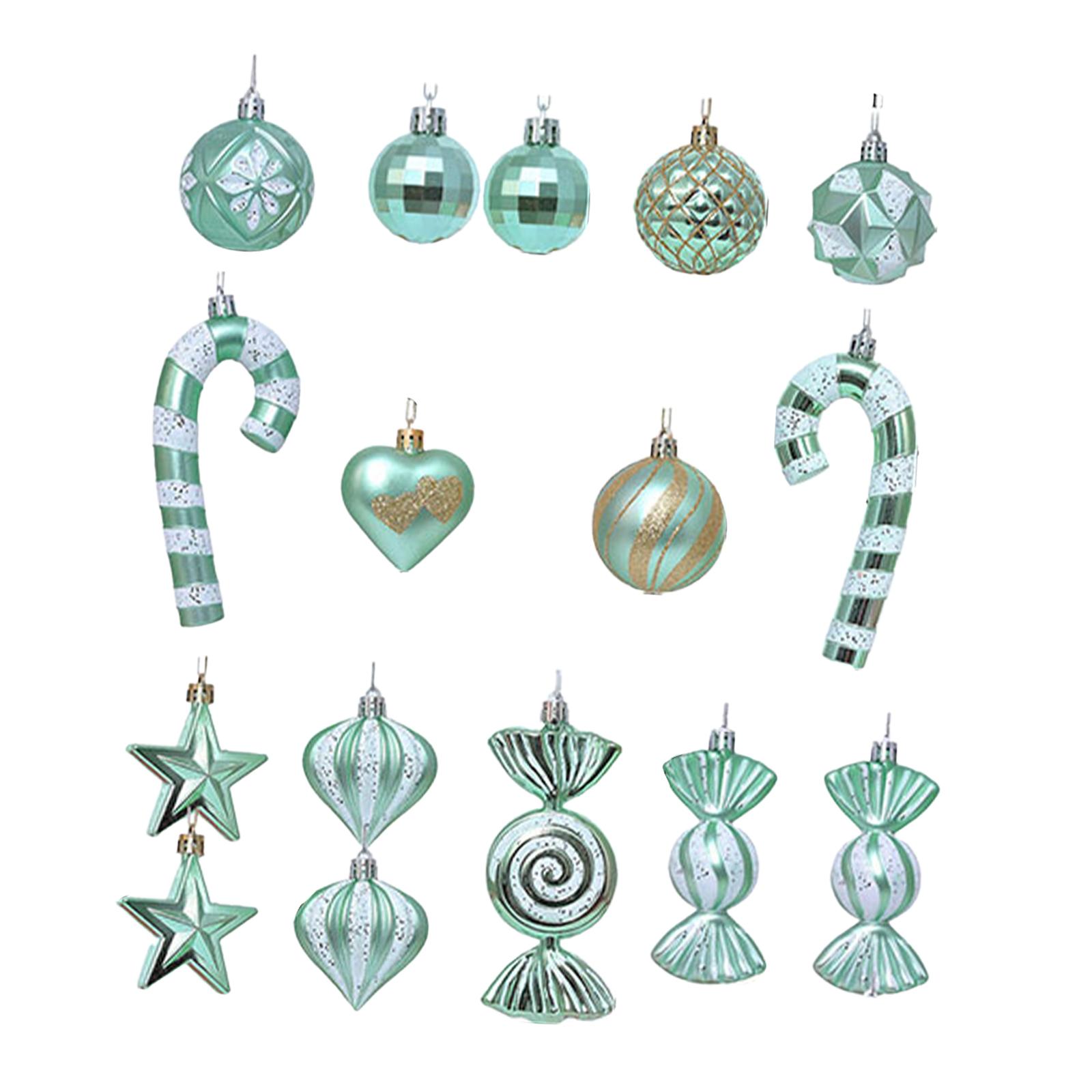 

16x Xmas Decorative Baubles Mini Decorations Indoor Outdoor Christmas Balls світло-зелений колір