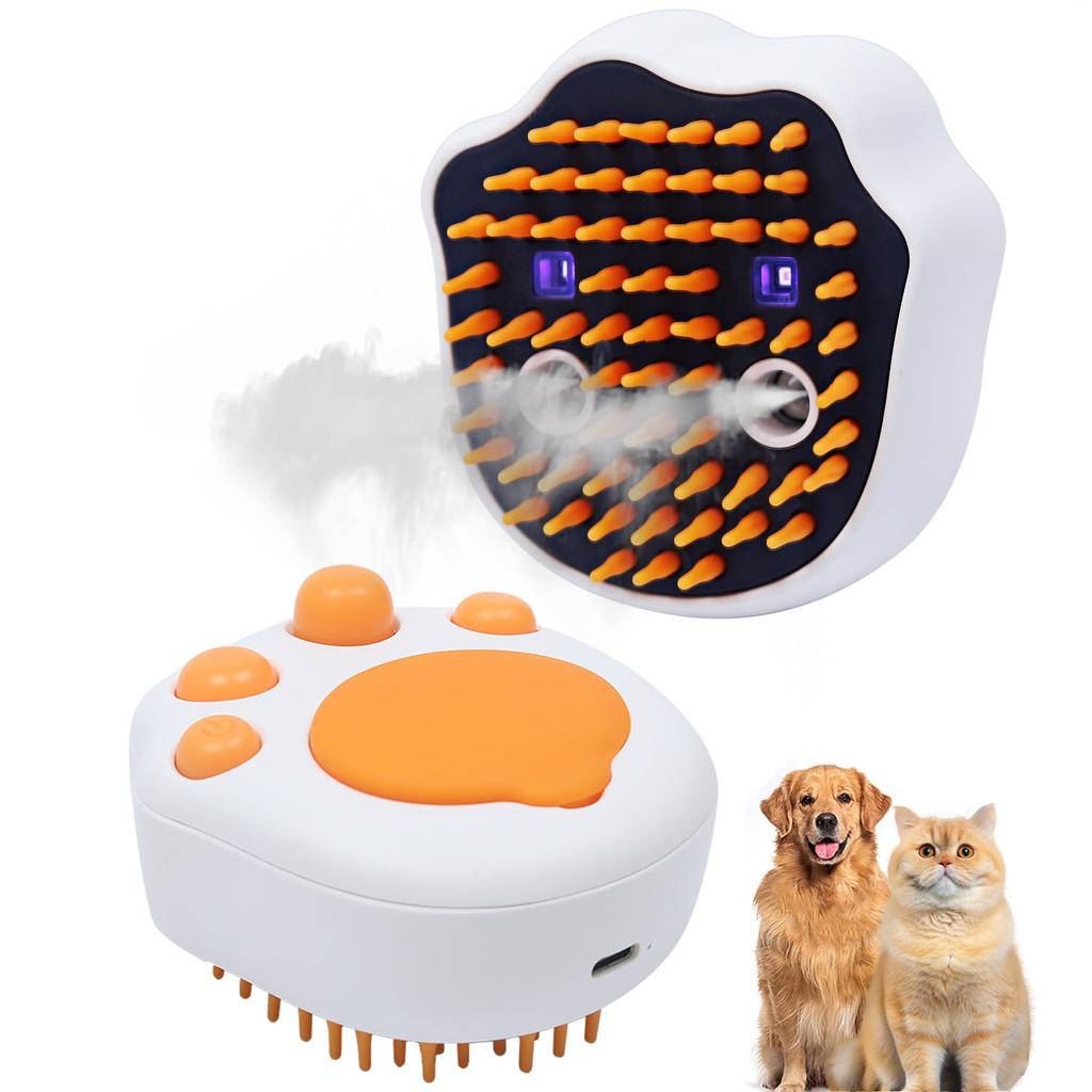 Cat Steam Cat Dog Pet Cat Hair for Long and Dogs and Water LED Blue Hair Removal White 4-in-1 Multi-Function Brush, Brush, Brush, Brush, Brushing,