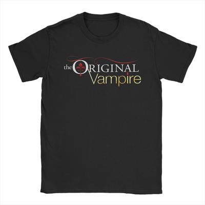 Koszulka Męska Pamiętniki Wampirów Damon Salvatore Bawełniana Nowość T-Shirty Okrągły Dekolt T-Shirty Krótki Rękaw Odzież Plus Size